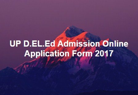 UP D.EL.Ed Admission Online Application Form 2017
