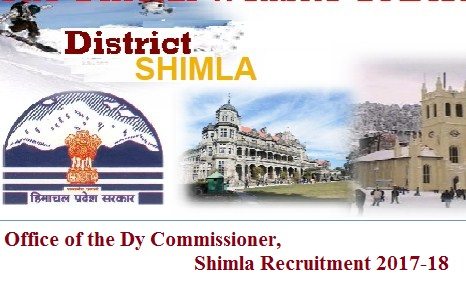 Office of the Dy Commissioner, Shimla Recruitment 2017-18