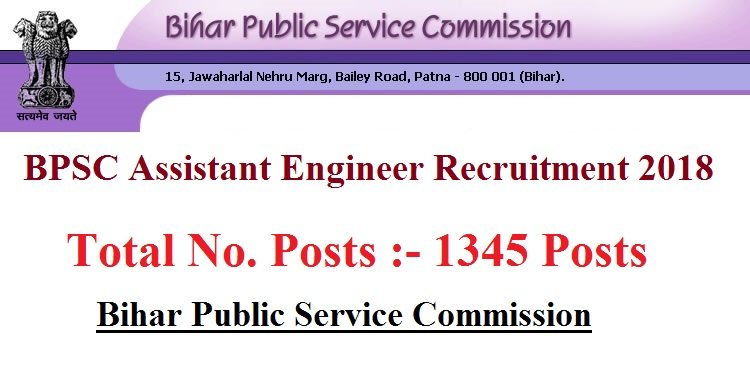 BPSC Assistant Engineer Recruitment 2018 (1345 Posts )