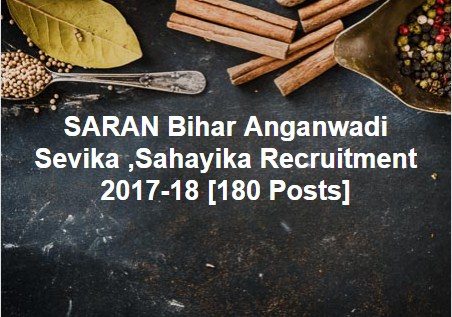 SARAN Bihar Anganwadi Sevika ,Sahayika Recruitment 2017-18 [180 Posts]