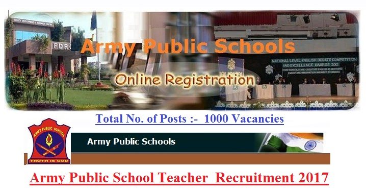 Army Public School Teacher  Recruitment 2017 (1000 Posts)