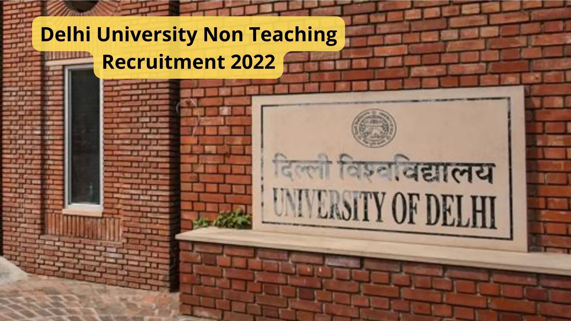 Delhi University Non Teaching Recruitment 2022